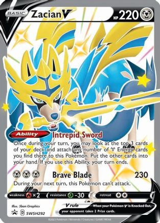 Zacian V SWSH292/307 - SWSH Black Star Promos Holofoil - Premium Pokemon Single from Nintendo - Just $1.54! Shop now at Game Crave Tournament Store