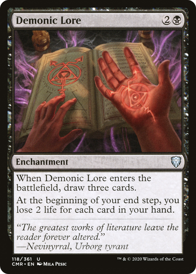 Demonic Lore (CMR-118) - Commander Legends Foil - Premium MTG Single from Wizards of the Coast - Just $0.08! Shop now at Game Crave Tournament Store
