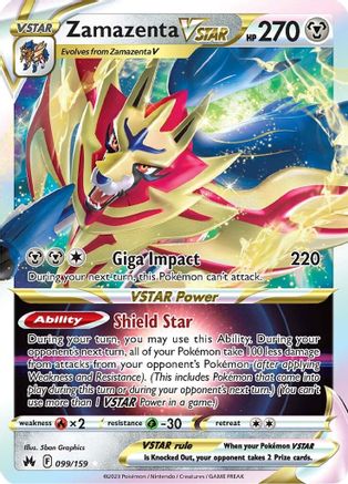 Zamazenta VSTAR 99/159 - Crown Zenith Holofoil - Premium Pokemon Single from Nintendo - Just $0.66! Shop now at Game Crave Tournament Store