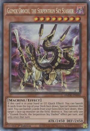 Gizmek Orochi, the Serpentron Sky Slasher (CR) (AMDE-EN048) - Amazing Defenders 1st Edition - Premium Yugioh Single from Konami - Just $7.53! Shop now at Game Crave Tournament Store
