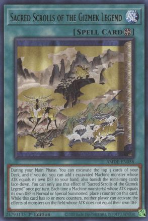 Sacred Scrolls of the Gizmek Legend (AMDE-EN058) - Amazing Defenders 1st Edition - Premium Yugioh Single from Konami - Just $0.08! Shop now at Game Crave Tournament Store