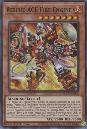 Rescue-ACE Fire Engine (AMDE-EN006) - Amazing Defenders 1st Edition - Premium Yugioh Single from Konami - Just $0.26! Shop now at Game Crave Tournament Store