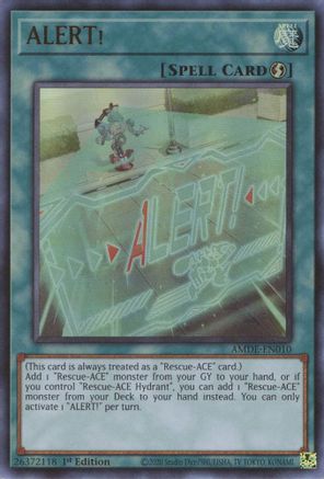 ALERT! (AMDE-EN010) - Amazing Defenders 1st Edition - Premium Yugioh Single from Konami - Just $1.32! Shop now at Game Crave Tournament Store