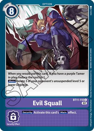 Evil Squall (BT11-110) - Dimensional Phase - Premium Digimon Single from Bandai - Just $0.25! Shop now at Game Crave Tournament Store