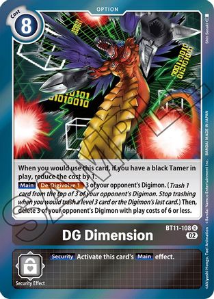DG Dimension (BT11-108) - Dimensional Phase Foil - Premium Digimon Single from Bandai - Just $1.33! Shop now at Game Crave Tournament Store