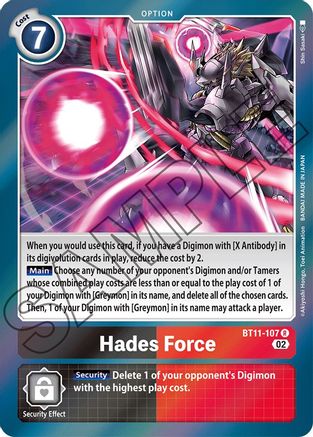 Hades Force (BT11-107) - Dimensional Phase Foil - Premium Digimon Single from Bandai - Just $0.14! Shop now at Game Crave Tournament Store