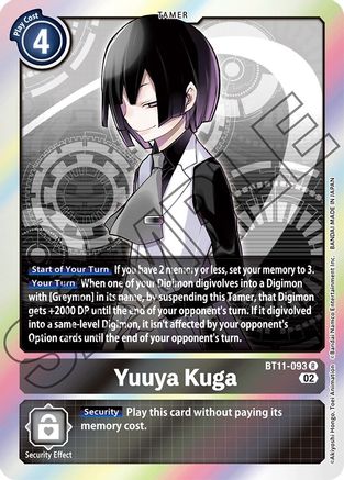 Yuuya Kuga (BT11-093) - Dimensional Phase Foil - Premium Digimon Single from Bandai - Just $0.47! Shop now at Game Crave Tournament Store