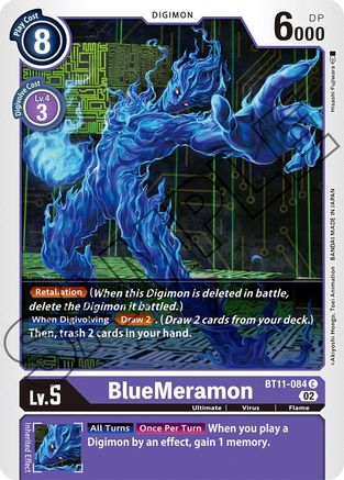 BlueMeramon (BT11-084) - Dimensional Phase Foil - Premium Digimon Single from Bandai - Just $0.25! Shop now at Game Crave Tournament Store