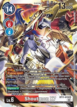 Shoutmon X7 (BT11-019) - Dimensional Phase Foil - Premium Digimon Single from Bandai - Just $0.72! Shop now at Game Crave Tournament Store