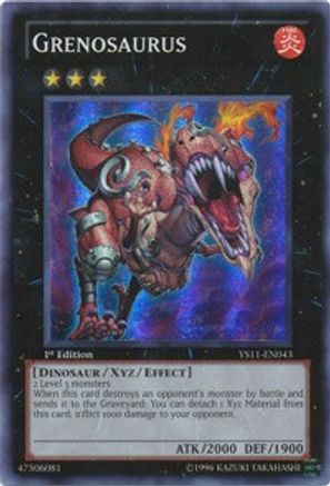 Grenosaurus (YS11-EN043) - Starter Deck: Dawn of the Xyz 1st Edition - Premium Yugioh Single from Konami - Just $0.25! Shop now at Game Crave Tournament Store