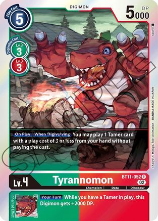 Tyrannomon (BT11-052) - Dimensional Phase Foil - Premium Digimon Single from Bandai - Just $4.08! Shop now at Game Crave Tournament Store