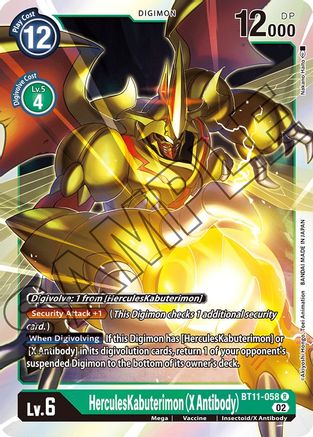 HerculesKabuterimon (X Antibody) (BT11-058) - Dimensional Phase Foil - Premium Digimon Single from Bandai - Just $0.25! Shop now at Game Crave Tournament Store