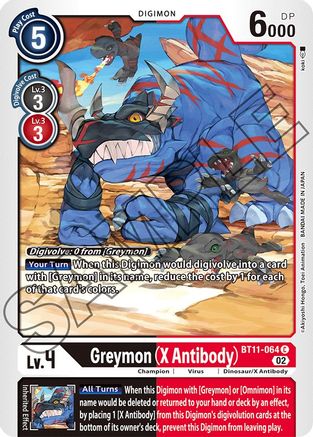 Greymon (X Antibody) (BT11-064) - Dimensional Phase Foil - Premium Digimon Single from Bandai - Just $3.09! Shop now at Game Crave Tournament Store