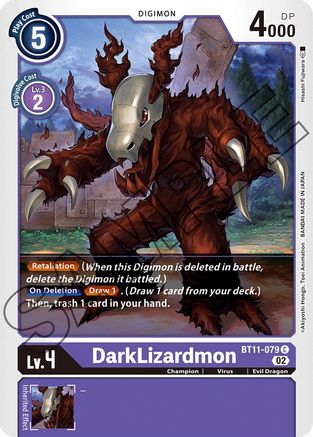 DarkLizardmon (BT11-079) - Dimensional Phase Foil - Premium Digimon Single from Bandai - Just $0.25! Shop now at Game Crave Tournament Store