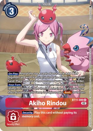Akiho Rindou (Alternate Art) (BT11-089) - Dimensional Phase Foil - Premium Digimon Single from Bandai - Just $7.69! Shop now at Game Crave Tournament Store