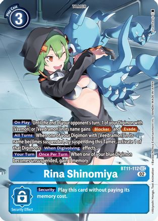 Rina Shinomiya (Alternate Art) (BT11-112) - Dimensional Phase Foil - Premium Digimon Single from Bandai - Just $67.52! Shop now at Game Crave Tournament Store