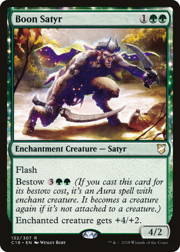 Boon Satyr (C18-132) - Commander 2018: (nyxtouched) - Premium MTG Single from Wizards of the Coast - Just $0.25! Shop now at Game Crave Tournament Store