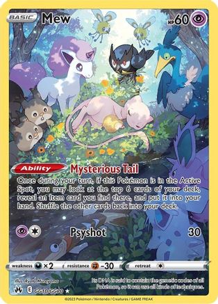 Mew GG10/70 - Crown Zenith Galarian Gallery Holofoil - Premium Pokemon Single from Nintendo - Just $4.28! Shop now at Game Crave Tournament Store