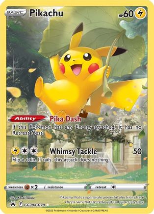 Pikachu GG30/70 - Crown Zenith Galarian Gallery Holofoil - Premium Pokemon Single from Nintendo - Just $2.96! Shop now at Game Crave Tournament Store