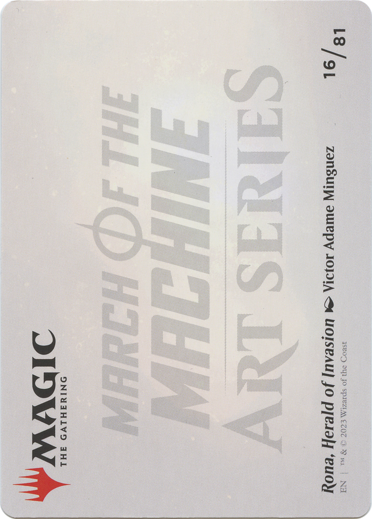 Rona, Herald of Invasion // Rona, Herald of Invasion (AMOM-016) - March of the Machine Art Series (Borderless) Foil - Premium MTG Single from Wizards of the Coast - Just $0! Shop now at Game Crave Tournament Store