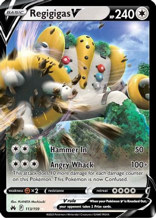 Regigigas V 113/159 - Crown Zenith Holofoil - Premium Pokemon Single from Nintendo - Just $0.50! Shop now at Game Crave Tournament Store