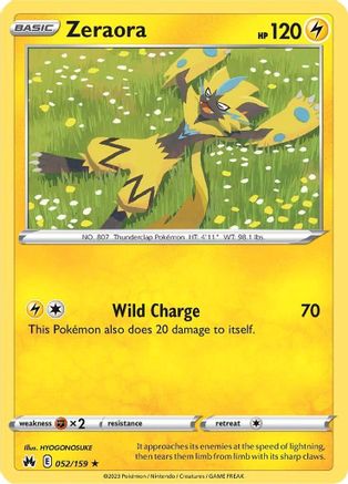 Zeraora 52/159 - Crown Zenith - Premium Pokemon Single from Nintendo - Just $0.50! Shop now at Game Crave Tournament Store