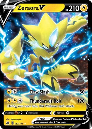 Zeraora V 53/159 - Crown Zenith Holofoil - Premium Pokemon Single from Nintendo - Just $0.50! Shop now at Game Crave Tournament Store