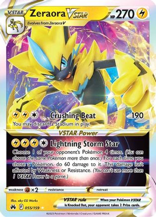 Zeraora VSTAR 55/159 - Crown Zenith Holofoil - Premium Pokemon Single from Nintendo - Just $1.02! Shop now at Game Crave Tournament Store