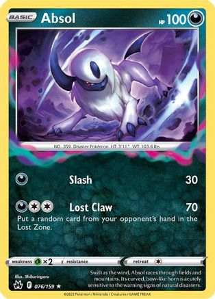 Absol 76/159 - Crown Zenith Holofoil - Premium Pokemon Single from Nintendo - Just $0.15! Shop now at Game Crave Tournament Store