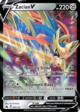 Zacian V 95/159 - Crown Zenith Holofoil - Premium Pokemon Single from Nintendo - Just $0.50! Shop now at Game Crave Tournament Store