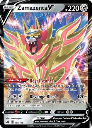 Zamazenta V 98/159 - Crown Zenith Holofoil - Premium Pokemon Single from Nintendo - Just $0.51! Shop now at Game Crave Tournament Store