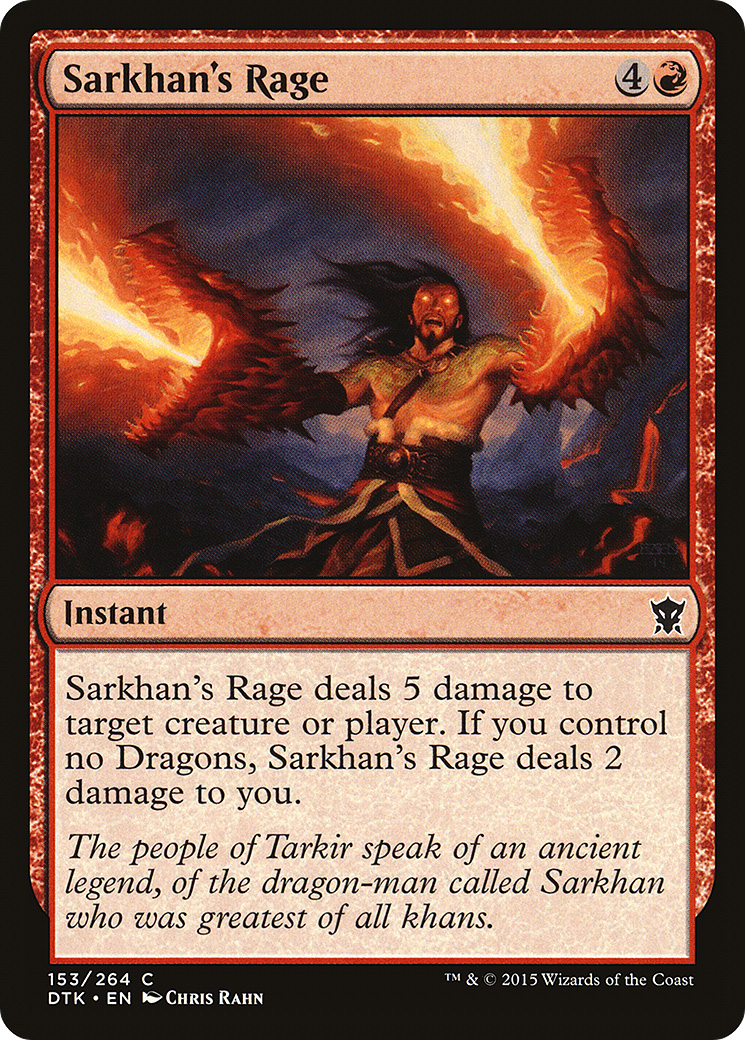 Sarkhan's Rage (DTK-153) - Dragons of Tarkir - Premium MTG Single from Wizards of the Coast - Just $0.25! Shop now at Game Crave Tournament Store