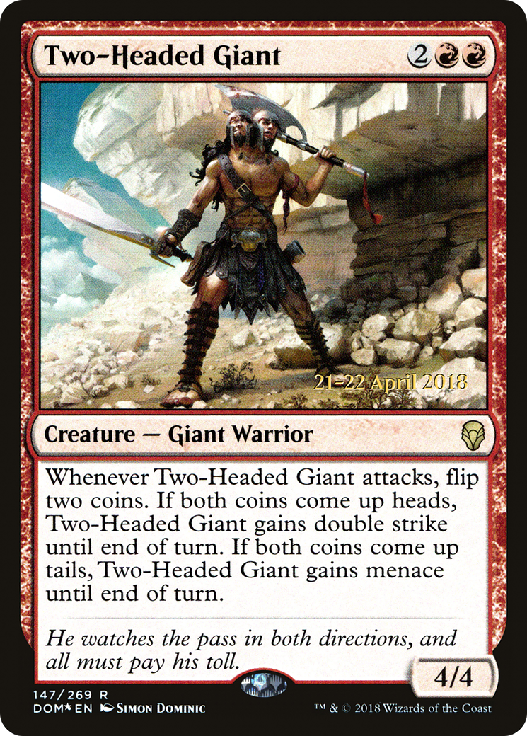 Two-Headed Giant (PDOM-147S) - Dominaria Promos Foil - Premium MTG Single from Wizards of the Coast - Just $0.52! Shop now at Game Crave Tournament Store