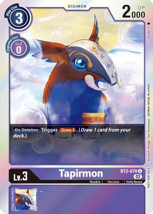 Tapirmon (Official Tournament Pack Vol.8) (BT2-070) - Release Special Booster Foil - Premium Digimon Single from Bandai - Just $0.25! Shop now at Game Crave Tournament Store