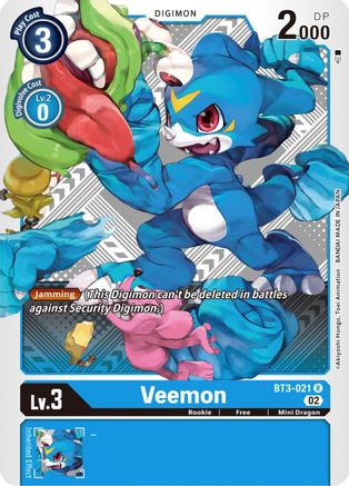Veemon - BT3-021 (Winner Pack Dimensional Phase) (BT3-021) - Release Special Booster - Premium Digimon Single from Bandai - Just $0.65! Shop now at Game Crave Tournament Store
