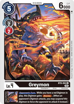 Greymon (Winner Pack Dimensional Phase) (BT8-064) - New Awakening - Premium Digimon Single from Bandai - Just $0.50! Shop now at Game Crave Tournament Store