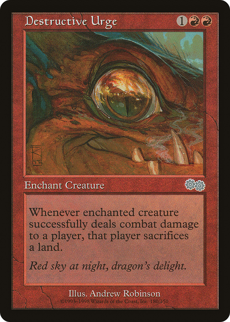 Destructive Urge (USG-180) - Urza's Saga - Premium MTG Single from Wizards of the Coast - Just $0.40! Shop now at Game Crave Tournament Store