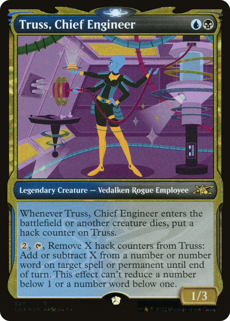 Truss, Chief Engineer (UNF-523) - Unfinity: (Showcase) Foil - Premium MTG Single from Wizards of the Coast - Just $0.25! Shop now at Game Crave Tournament Store