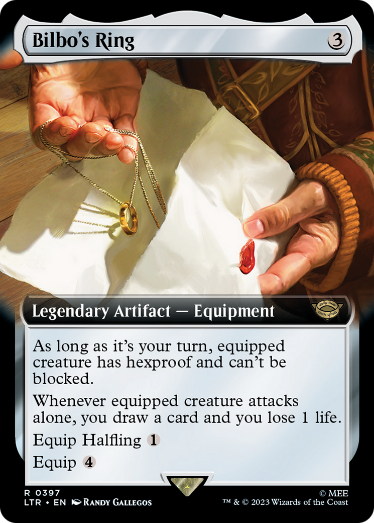 Bilbo's Ring (LTR-397) - The Lord of the Rings: Tales of Middle-earth: (Extended Art) - Premium MTG Single from Wizards of the Coast - Just $2.86! Shop now at Game Crave Tournament Store
