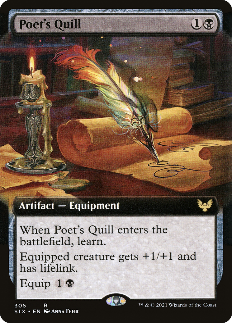 Poet's Quill (STX-305) - Strixhaven: School of Mages: (Extended Art) Foil - Premium MTG Single from Wizards of the Coast - Just $0.08! Shop now at Game Crave Tournament Store