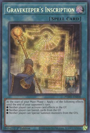 Gravekeeper's Inscription (PHHY-EN000) - Photon Hypernova 1st Edition - Premium Yugioh Single from Konami - Just $3.95! Shop now at Game Crave Tournament Store