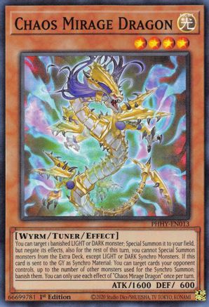 Chaos Mirage Dragon (PHHY-EN013) - Photon Hypernova 1st Edition - Premium Yugioh Single from Konami - Just $0.25! Shop now at Game Crave Tournament Store
