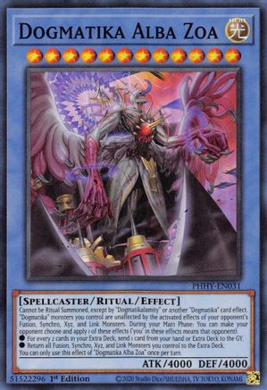 Dogmatika Alba Zoa (PHHY-EN031) - Photon Hypernova 1st Edition - Premium Yugioh Single from Konami - Just $0.13! Shop now at Game Crave Tournament Store