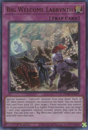 Big Welcome Labrynth (PHHY-EN077) - Photon Hypernova 1st Edition - Premium Yugioh Single from Konami - Just $0.60! Shop now at Game Crave Tournament Store