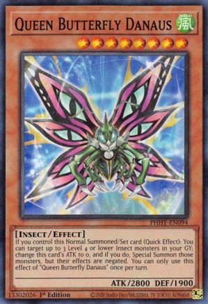 Queen Butterfly Danaus (PHHY-EN094) - Photon Hypernova 1st Edition - Premium Yugioh Single from Konami - Just $0.25! Shop now at Game Crave Tournament Store