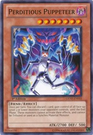 Perditious Puppeteer (GENF-EN033) - Generation Force Unlimited - Premium Yugioh Single from Konami - Just $0.25! Shop now at Game Crave Tournament Store