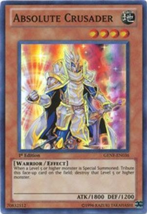 Absolute Crusader (GENF-EN036) - Generation Force 1st Edition - Premium Yugioh Single from Konami - Just $0.26! Shop now at Game Crave Tournament Store