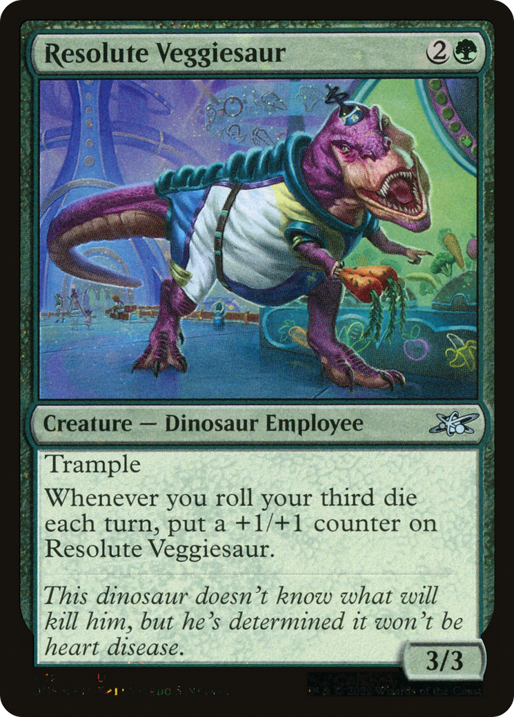 Resolute Veggiesaur (UNF-439) - Unfinity Foil - Premium MTG Single from Wizards of the Coast - Just $0.12! Shop now at Game Crave Tournament Store