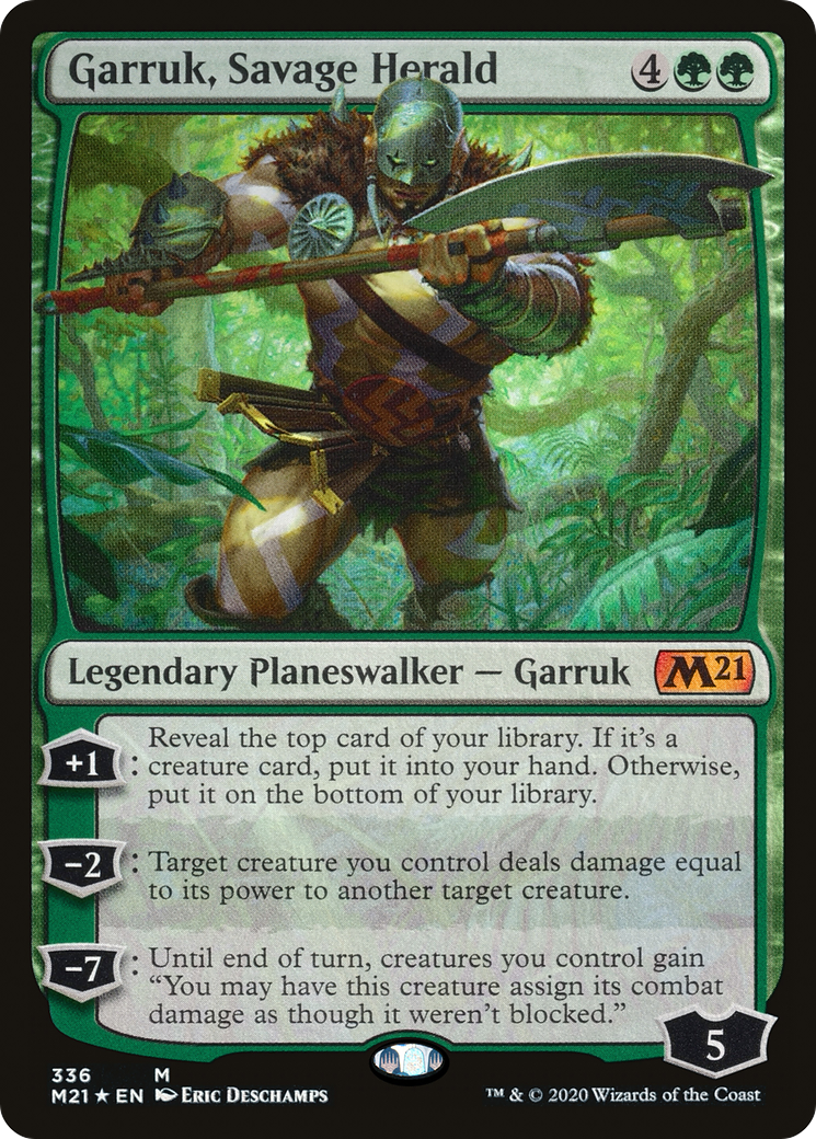 Garruk, Savage Herald (M21-336) - Core Set 2021 Foil - Premium MTG Single from Wizards of the Coast - Just $1.05! Shop now at Game Crave Tournament Store