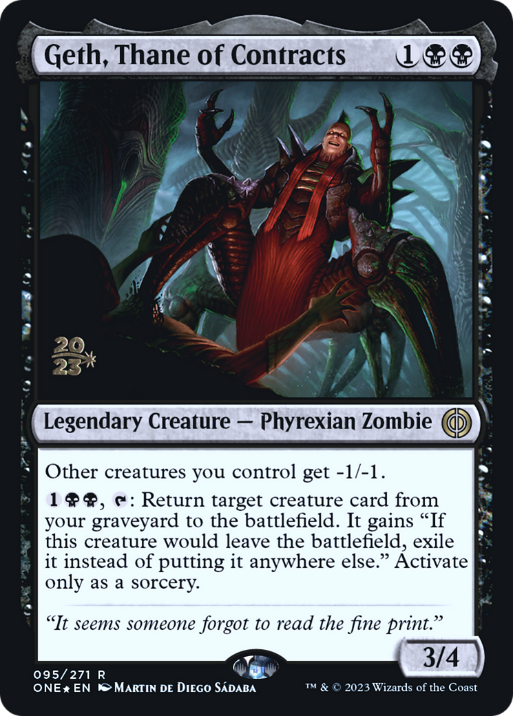 Geth, Thane of Contracts (PONE-95S) - Phyrexia: All Will Be One Promos Foil - Premium MTG Single from Wizards of the Coast - Just $0.08! Shop now at Game Crave Tournament Store